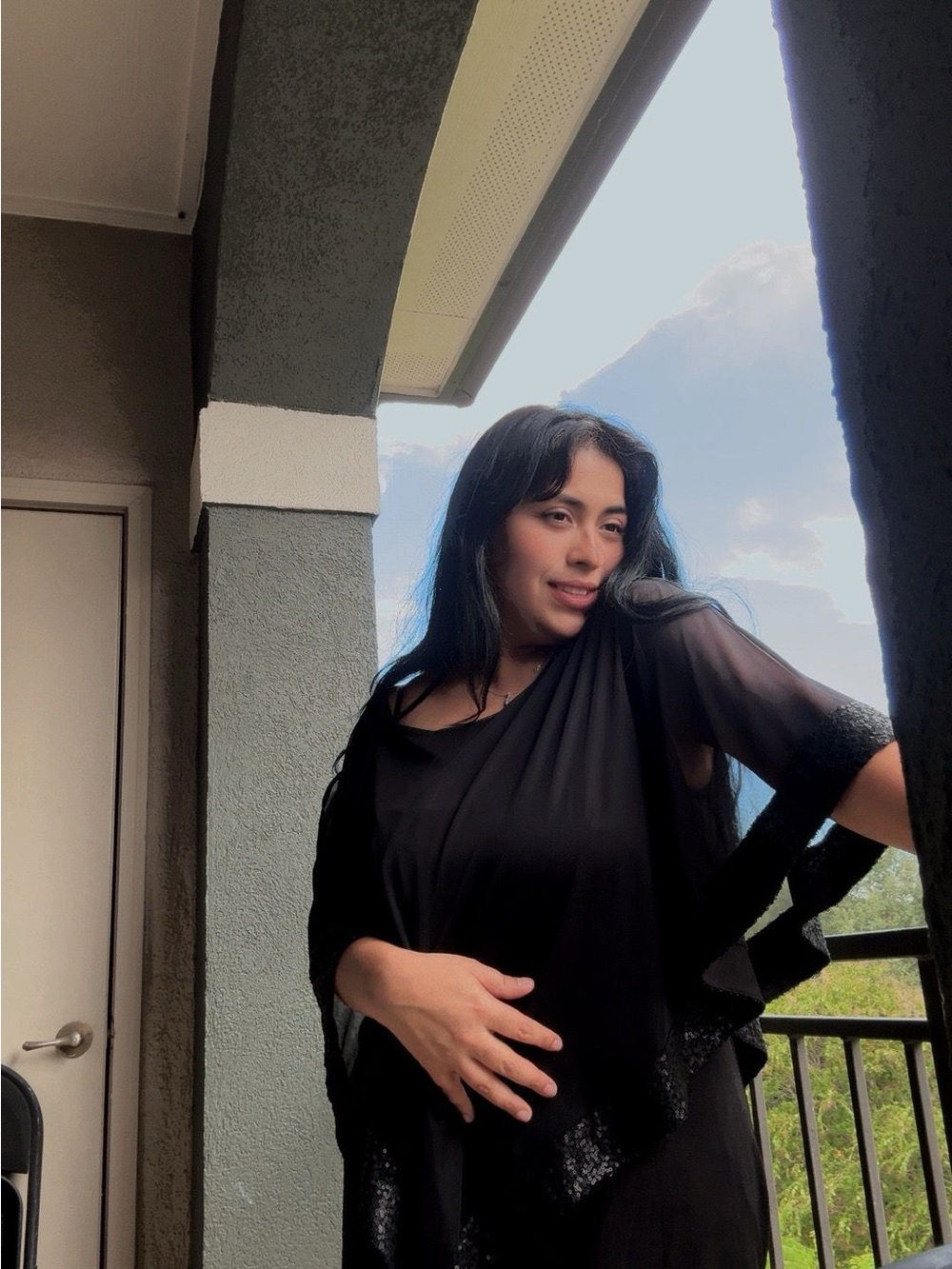Elegant Black Asymmetrical Women's Dress
